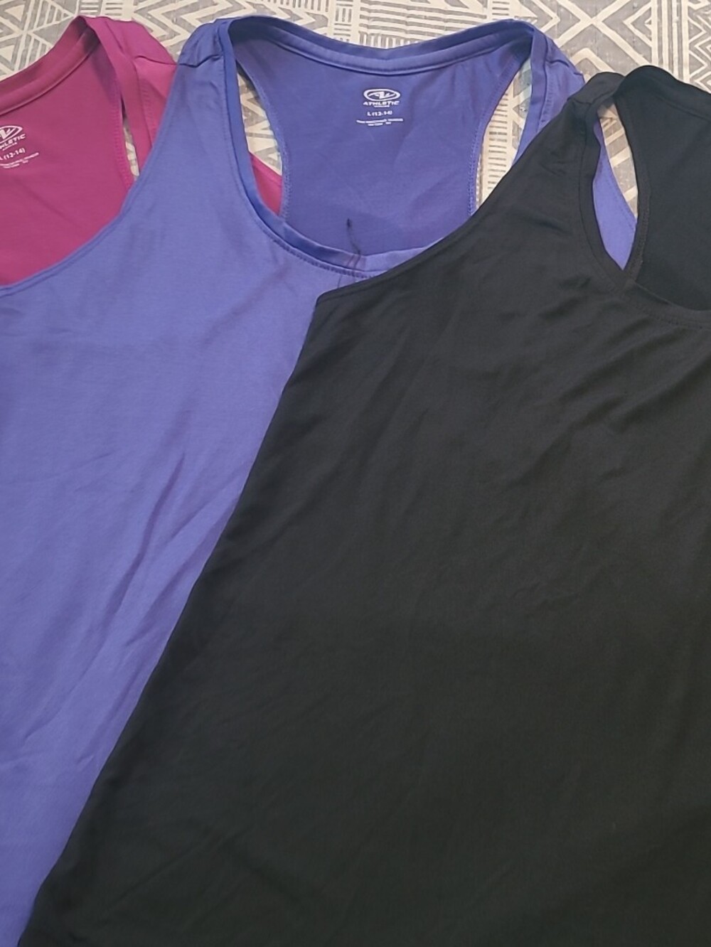 Athletic Works Women's Racerback Tank Tops - Black, Blue, Magenta